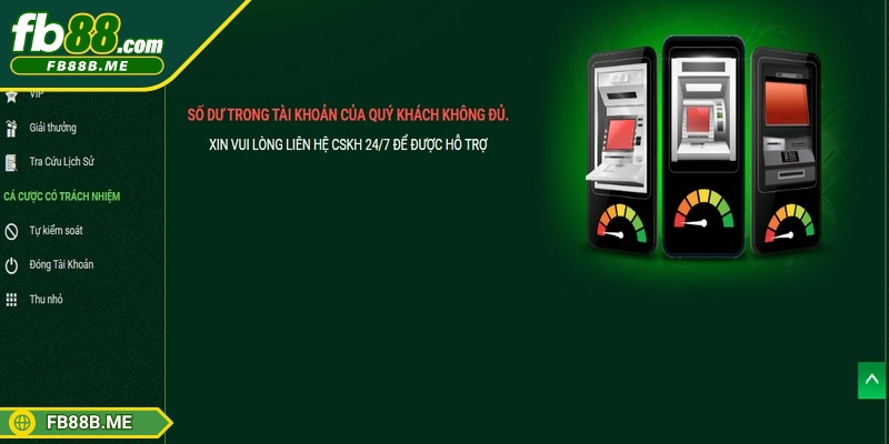 Điều kiện cần và đủ là số dư tối thiểu của cược thủ